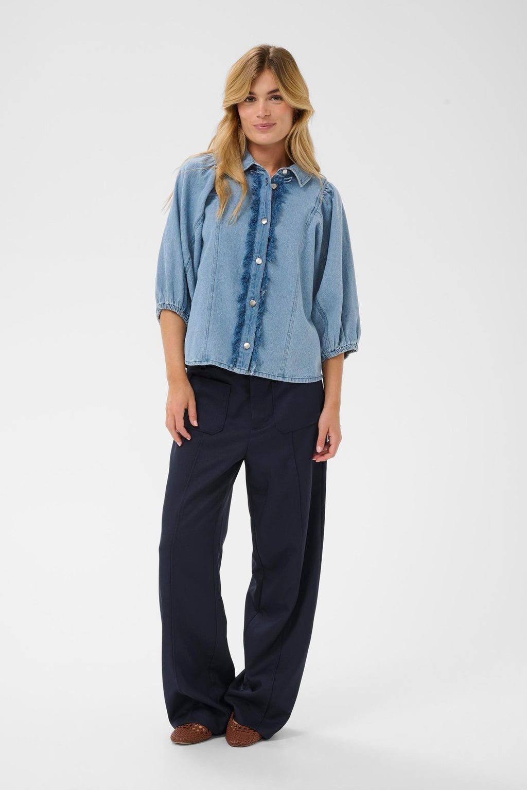 picture of Saint Tropez Othilde Shirt - Light Blue Denim - Number Two - womens - fashion - clothing - Saint Tropez 3
