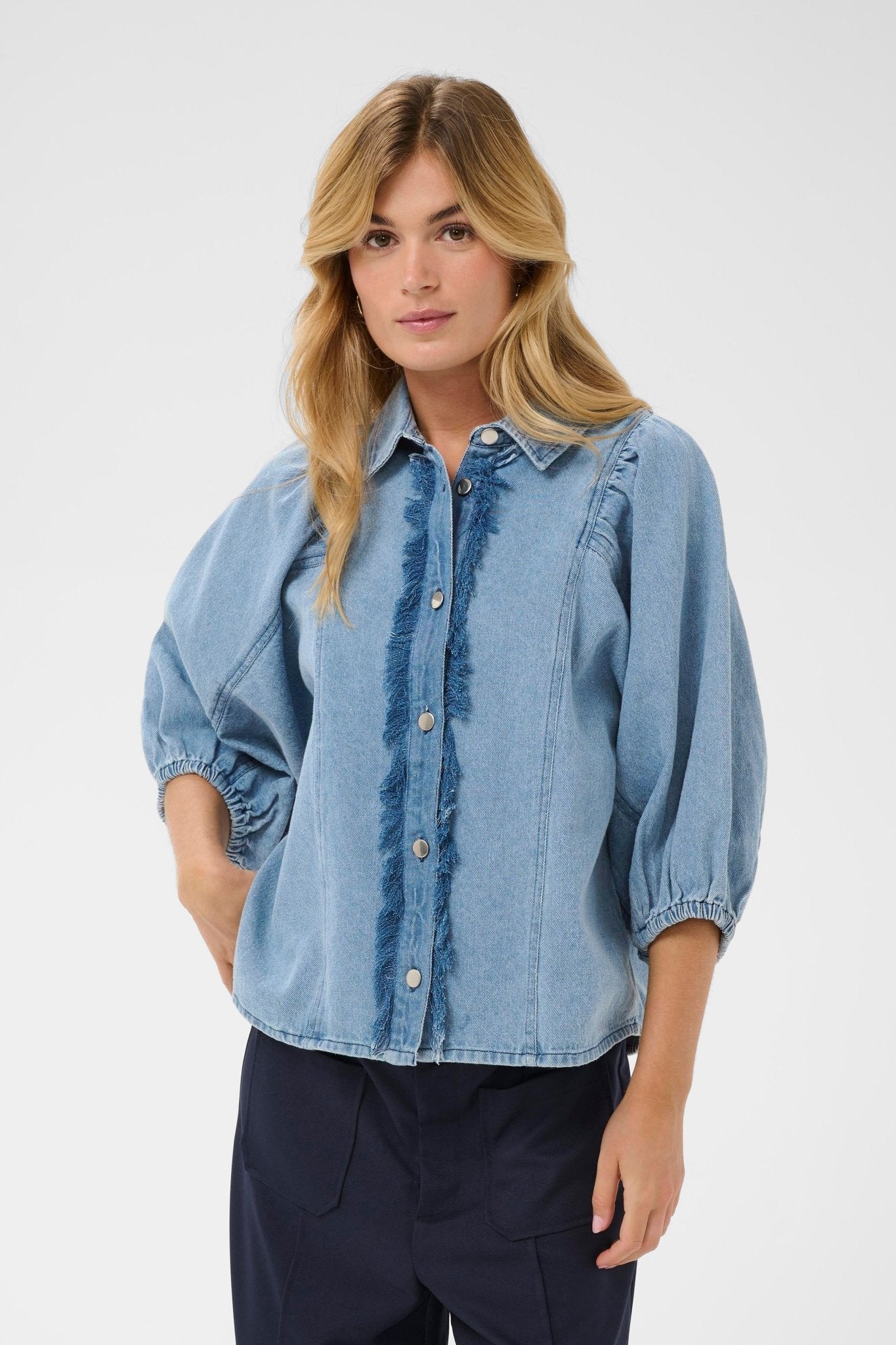 picture of Saint Tropez Othilde Shirt - Light Blue Denim - Number Two - womens - fashion - clothing - Saint Tropez 1
