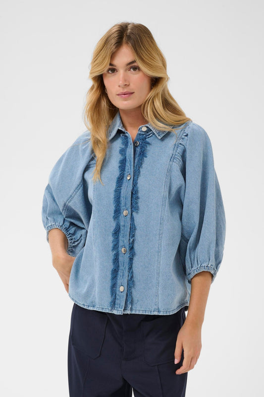 picture of Saint Tropez Othilde Shirt - Light Blue Denim - Number Two - womens - fashion - clothing - Saint Tropez 1