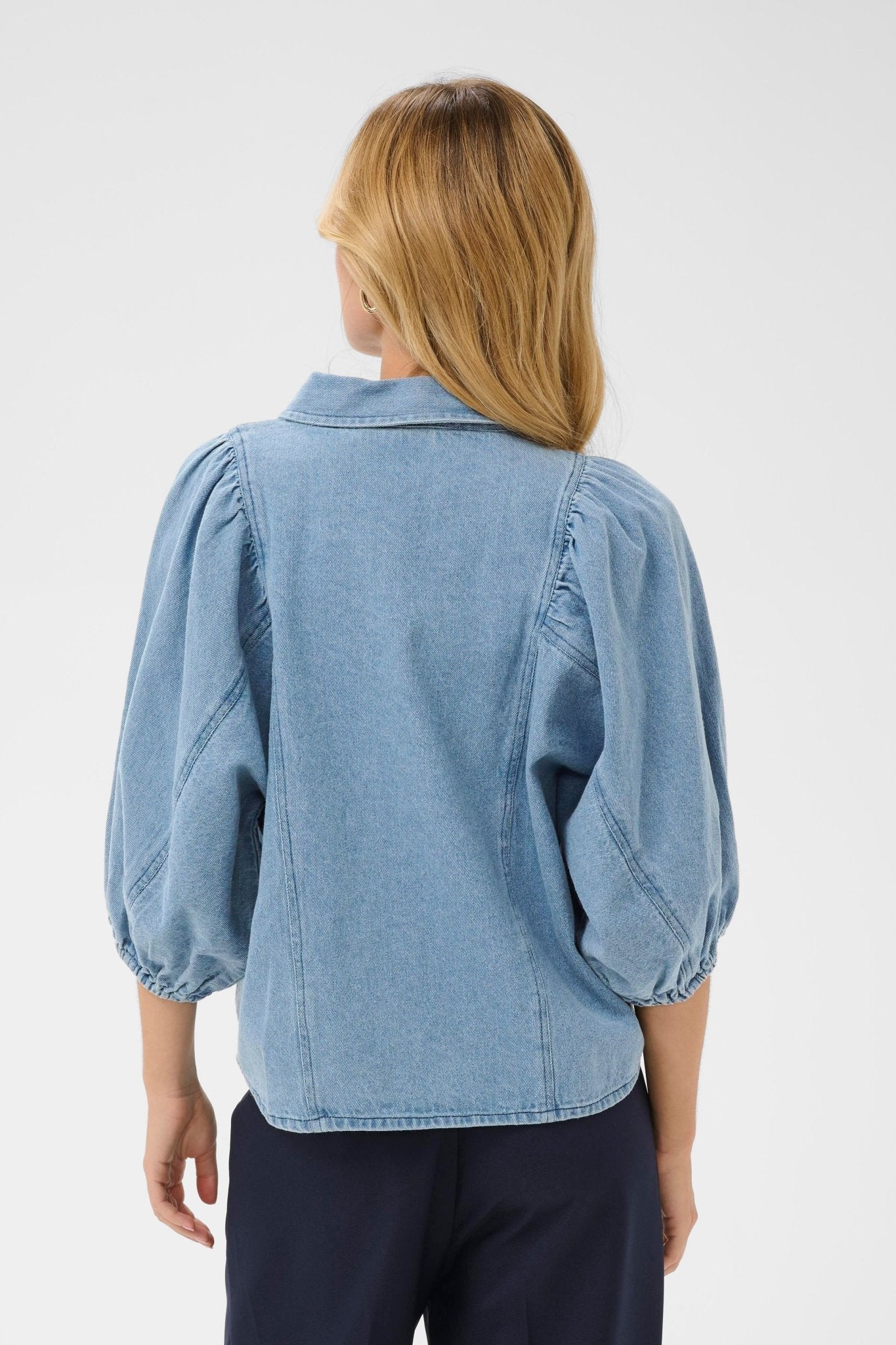 picture of Saint Tropez Othilde Shirt - Light Blue Denim - Number Two - womens - fashion - clothing - Saint Tropez 4