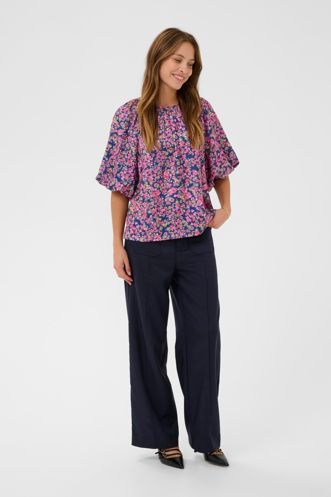 picture of Saint Tropez Onneli Blouse - Navy Peony Blooms - Number Two - womens - fashion - clothing - Saint Tropez 4