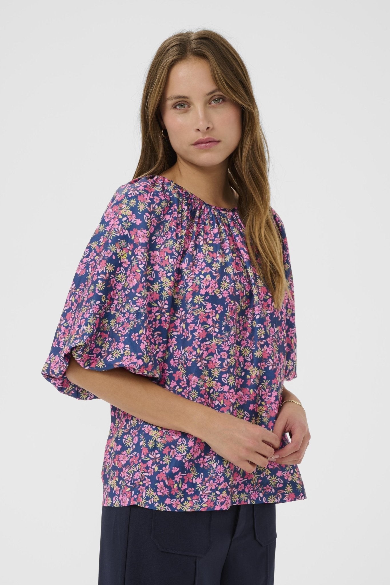 picture of Saint Tropez Onneli Blouse - Navy Peony Blooms - Number Two - womens - fashion - clothing - Saint Tropez 1