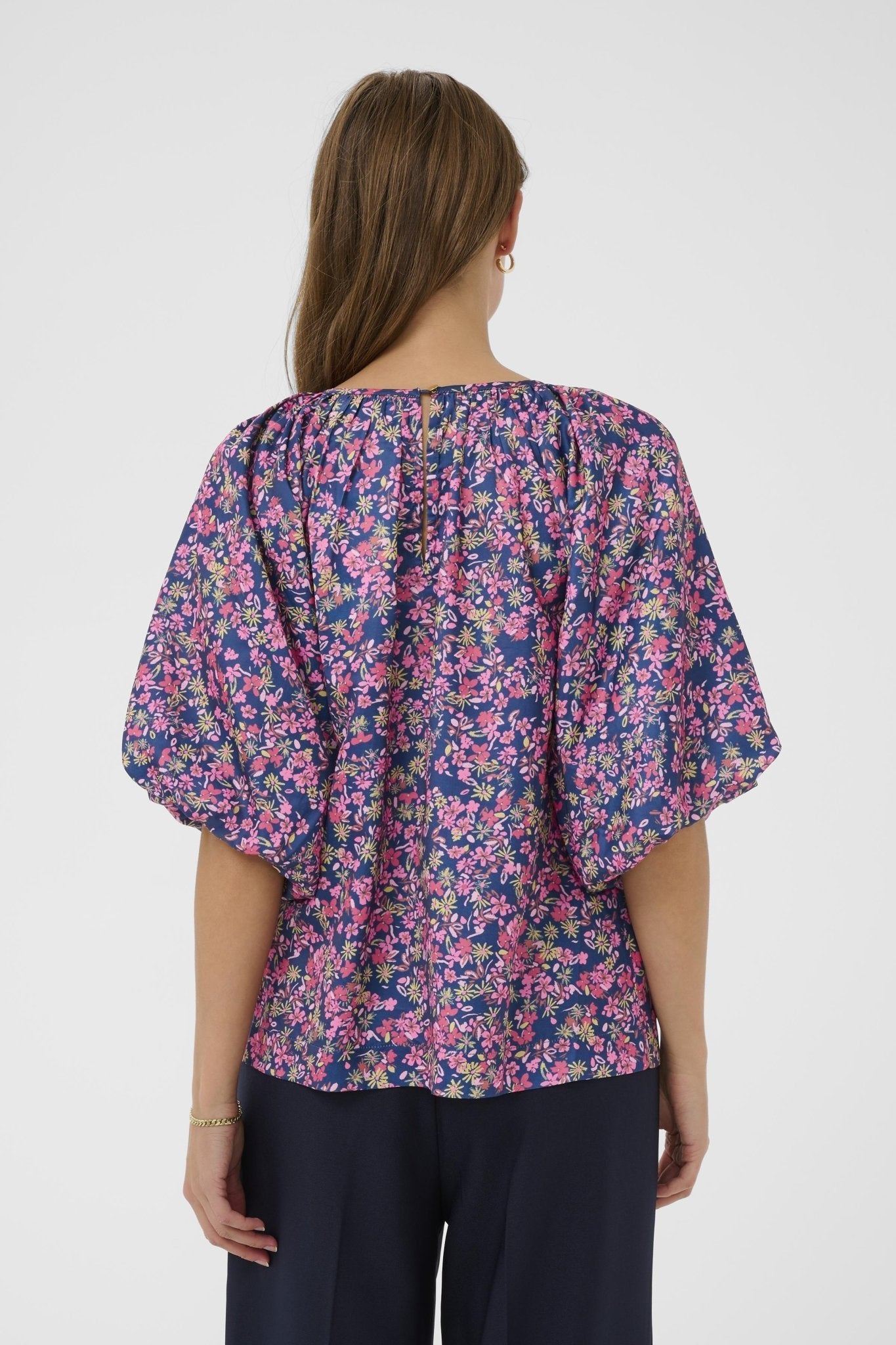 picture of Saint Tropez Onneli Blouse - Navy Peony Blooms - Number Two - womens - fashion - clothing - Saint Tropez 3
