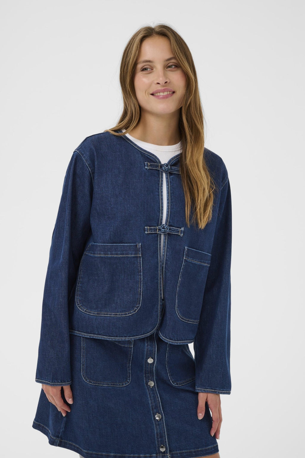 picture of Saint Tropez Oivy Jacket - Medium Blue Denim - Number Two - womens - fashion - clothing - Saint Tropez 1