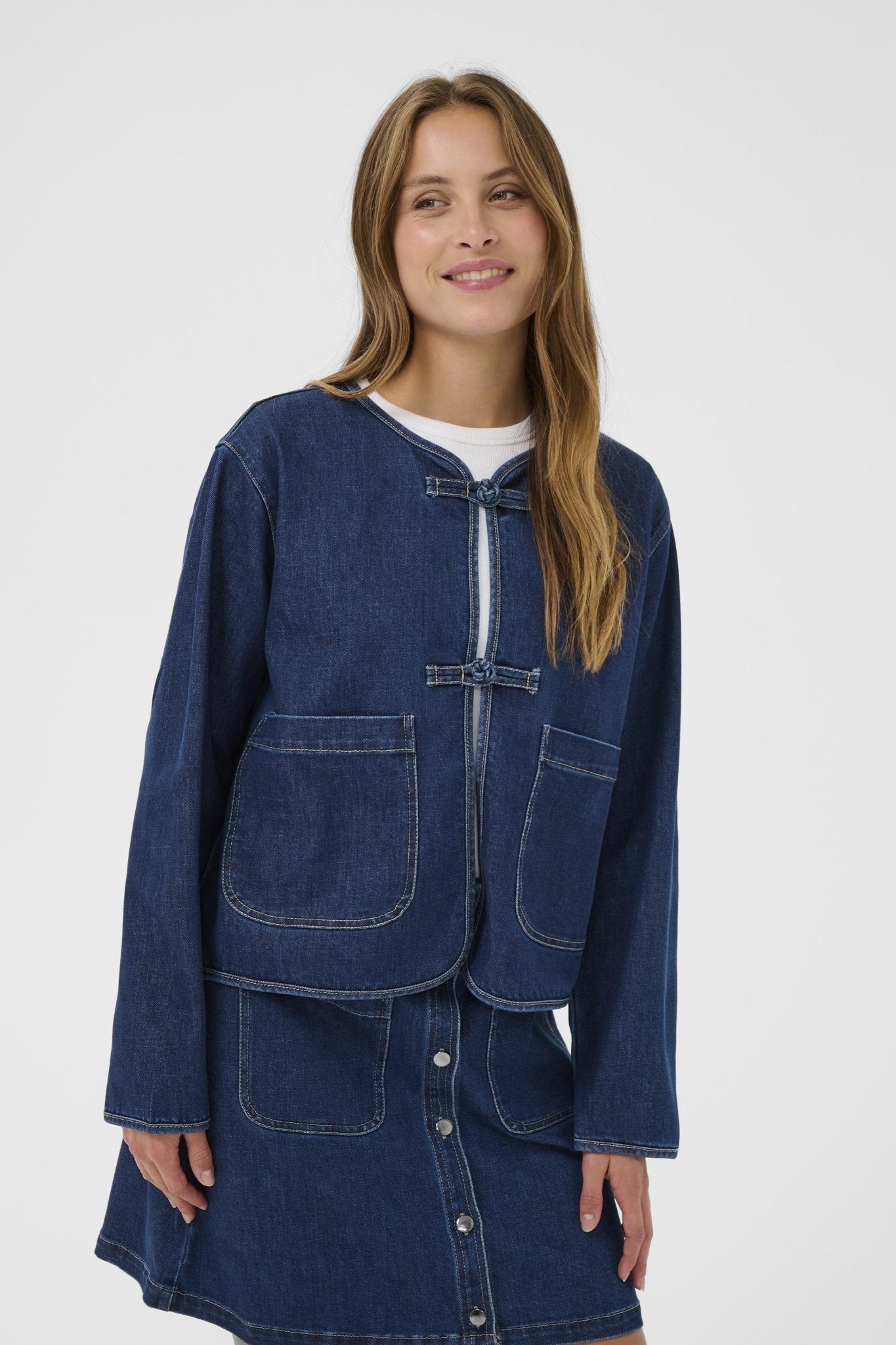 picture of Saint Tropez Oivy Jacket - Medium Blue Denim - Number Two - womens - fashion - clothing - Saint Tropez 1