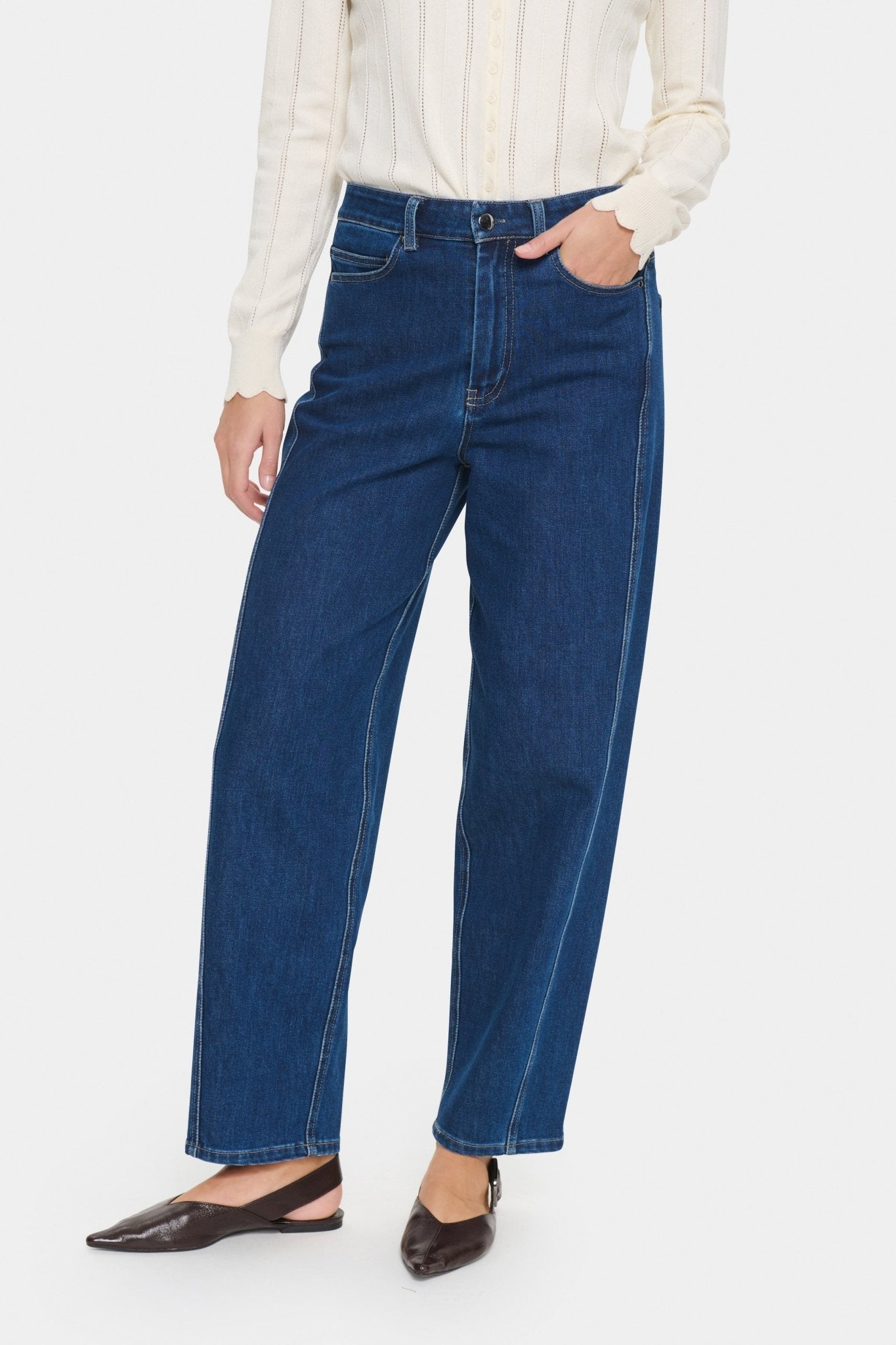 picture of Saint Tropez Oivy Jeans - Medium Blue Denim - Number Two - womens - fashion - clothing - Saint Tropez 1