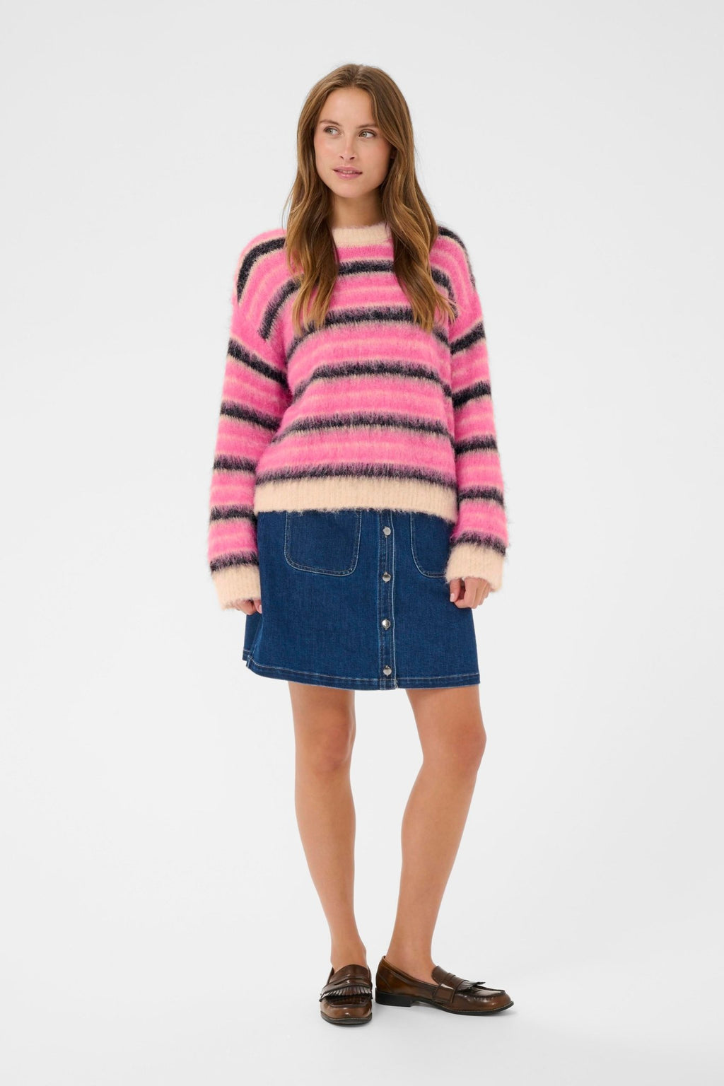 picture of Saint Tropez Olma Pullover - Pink Nectar Peony Orchid Stripe - Number Two - womens - clothing - Saint Tropez 5
