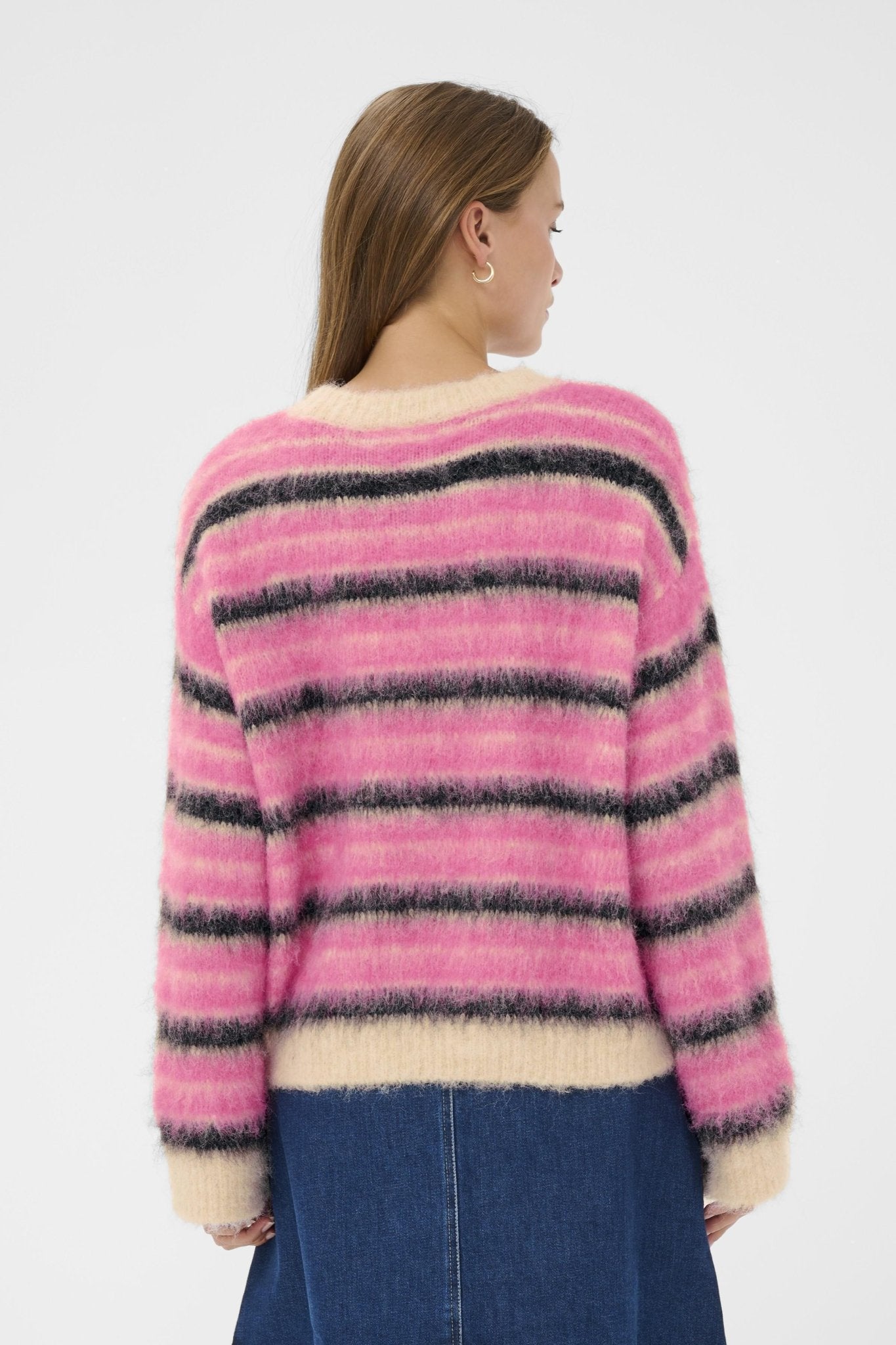 picture of Saint Tropez Olma Pullover - Pink Nectar Peony Orchid Stripe - Number Two - womens - clothing - Saint Tropez 4