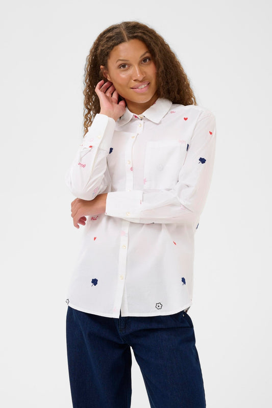 picture of Saint Tropez Olberta Shirt - Bright White - Number Two - womens - fashion - clothing - Saint Tropez 1
