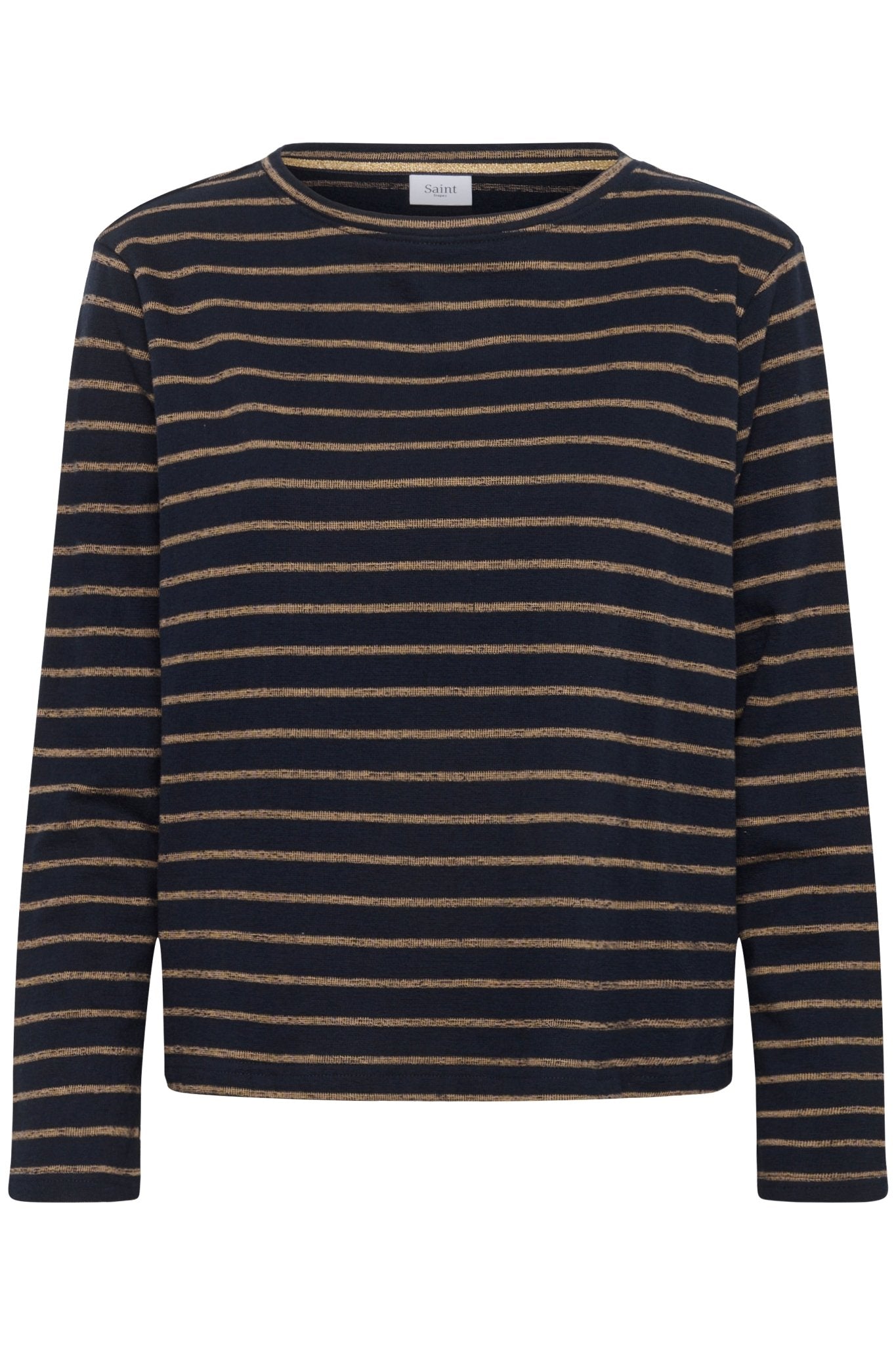 picture of Saint Tropez Osanna Long Sleeve Blouse - Night Sky/Tanin Stripe - Number Two - womens - clothing - Saint Tropez 5