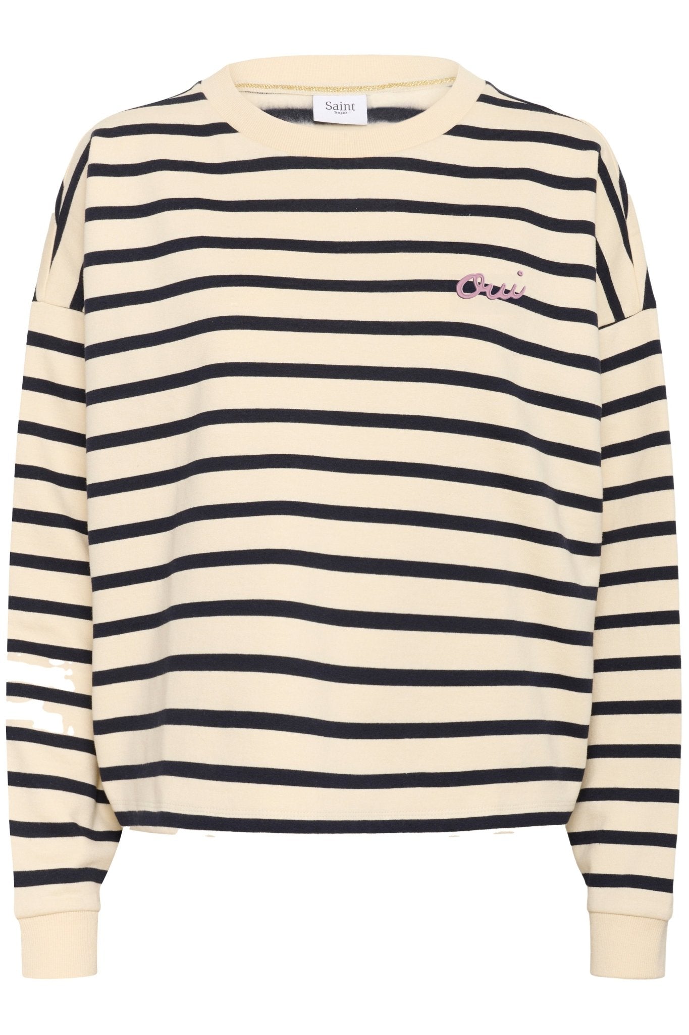 picture of Saint Tropez Osiria Sweatshirt - Seedpearl Night Sky Stripe - Number Two - womens - clothing - Saint Tropez 4