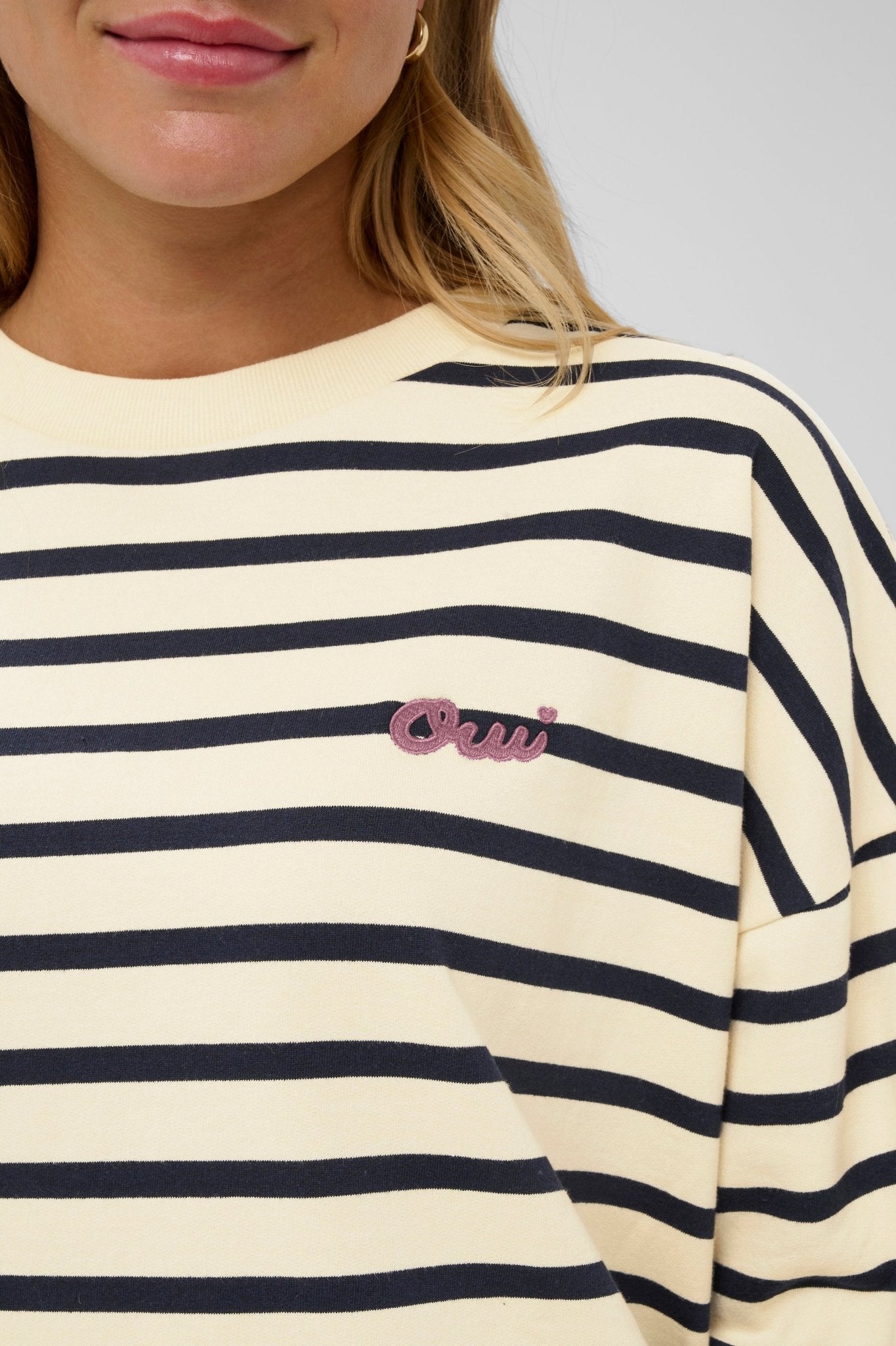 picture of Saint Tropez Osiria Sweatshirt - Seedpearl Night Sky Stripe - Number Two - womens - clothing - Saint Tropez 2