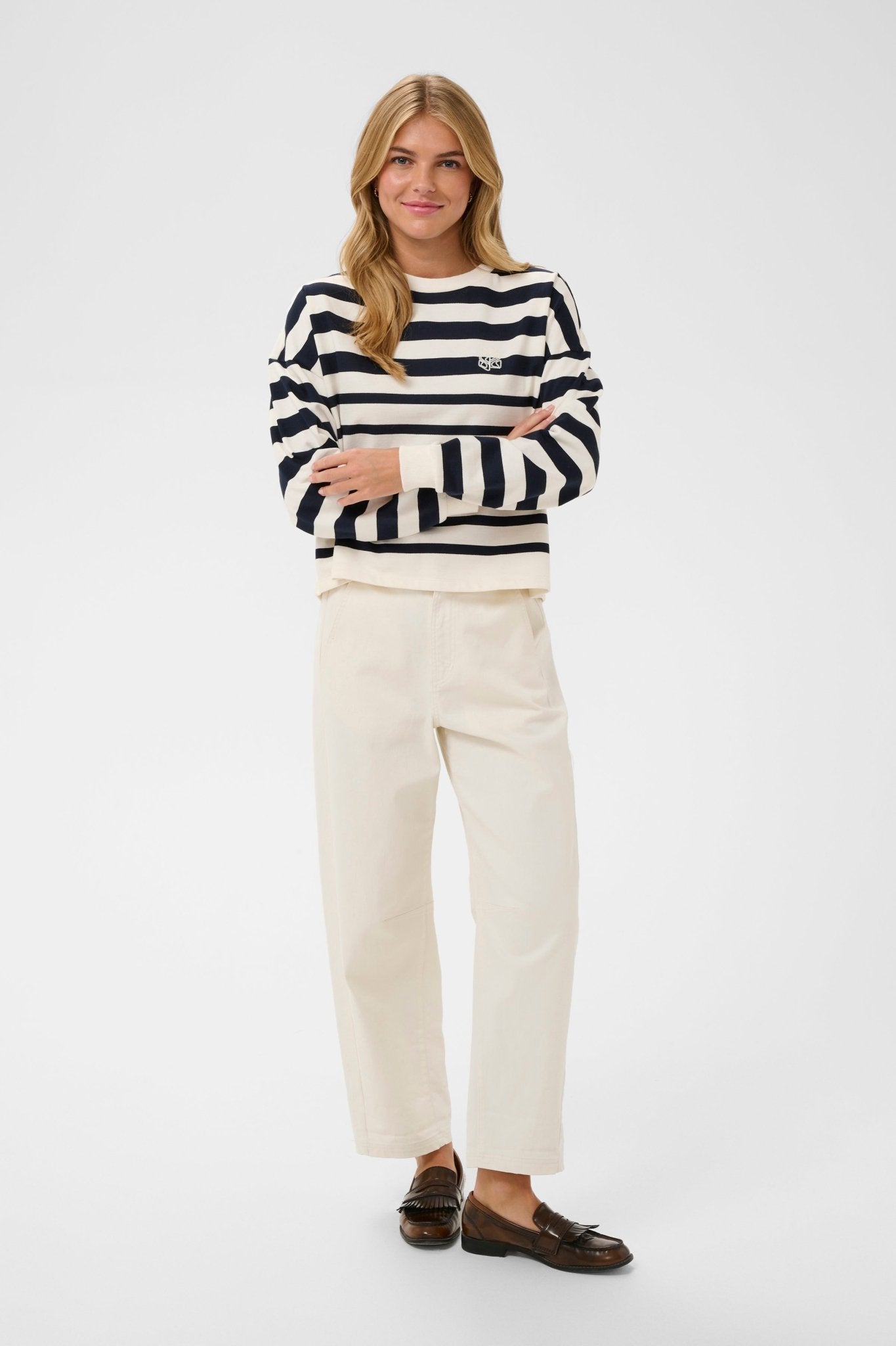 picture of Saint Tropez Philene Sweatshirt - NightSky Irregular Stripe - Number Two - womens - fashion - clothing - Saint Tropez 3