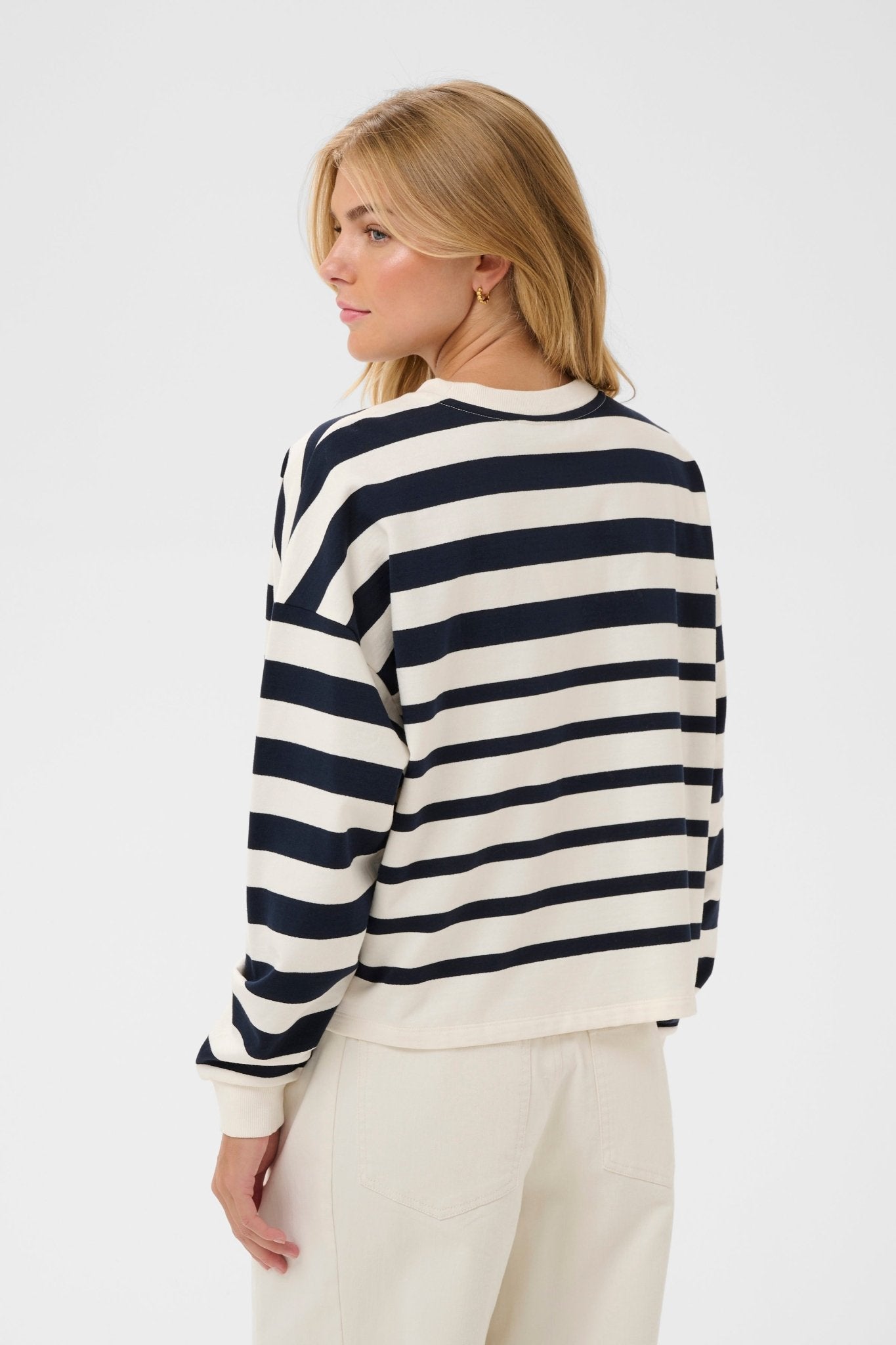picture of Saint Tropez Philene Sweatshirt - NightSky Irregular Stripe - Number Two - womens - fashion - clothing - Saint Tropez 5