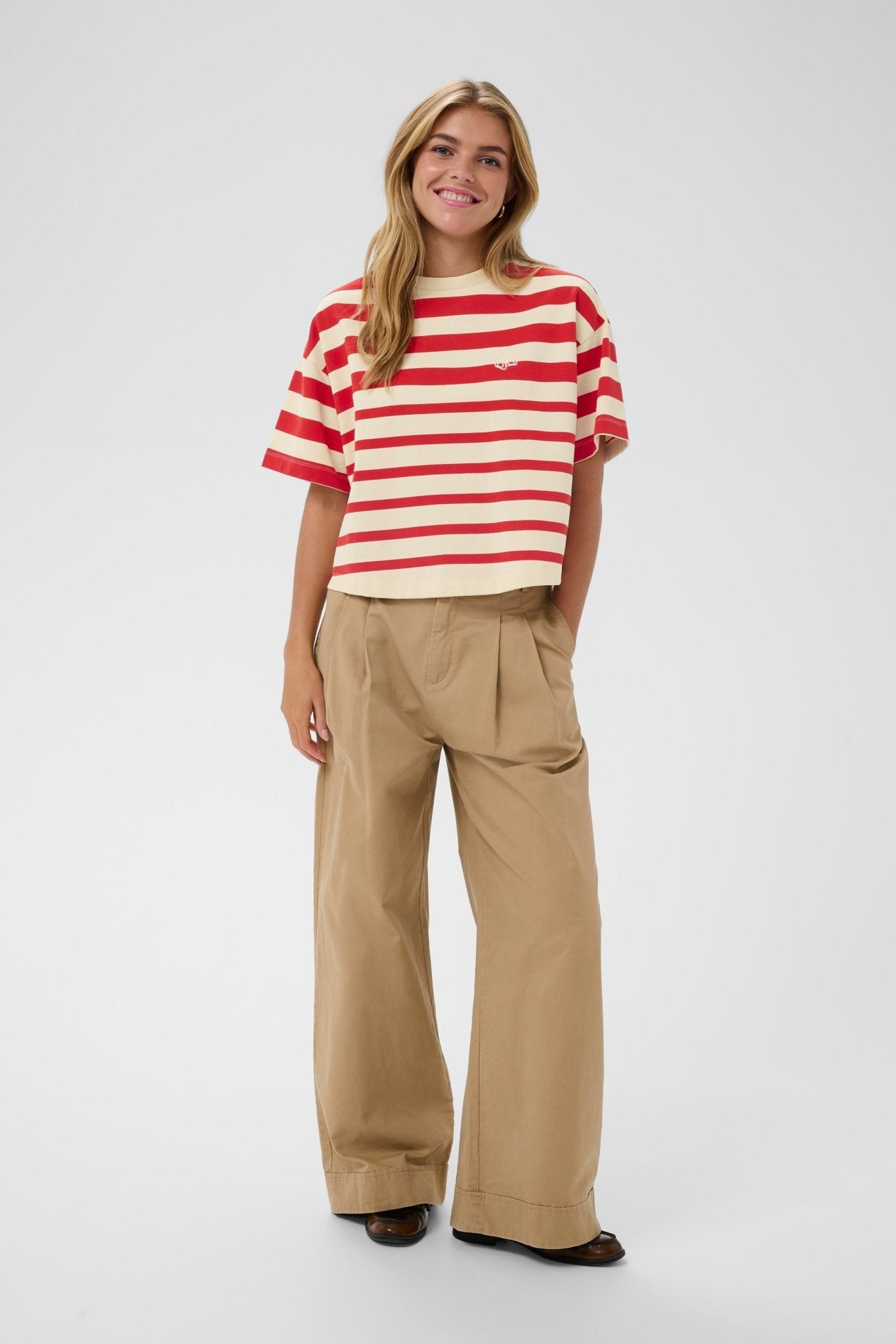 picture of Saint Tropez Philene S/S Sweatshirt - Valiant Poppy Irregular Stripe - Number Two - womens - fashion - clothing -2