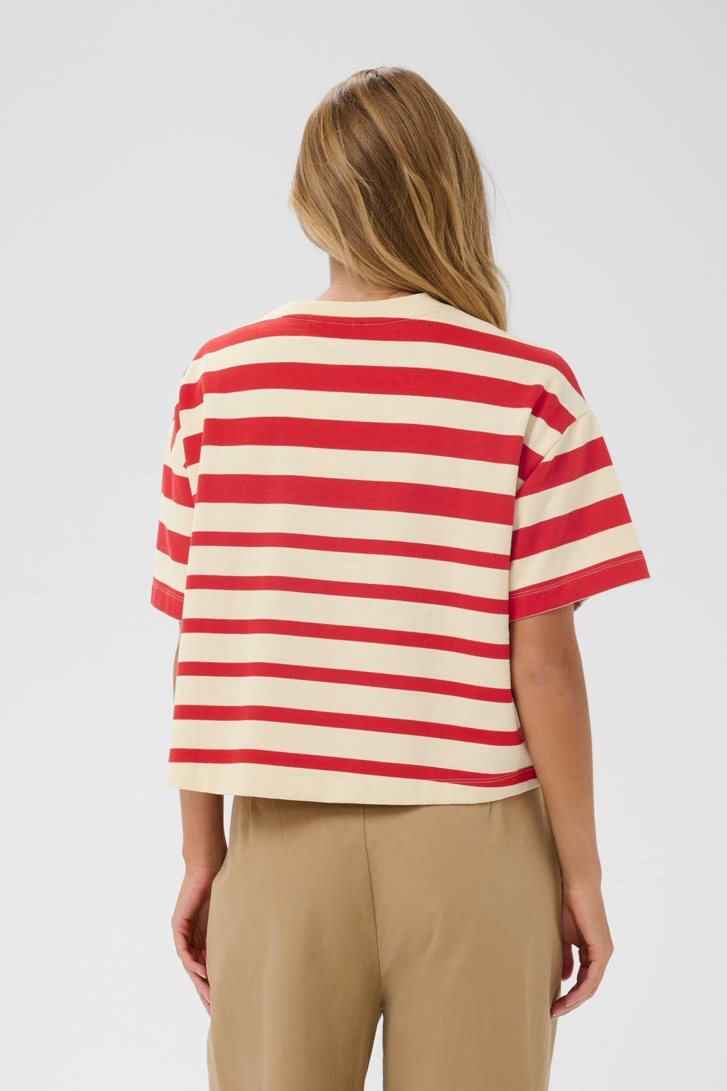 picture of Saint Tropez Philene S/S Sweatshirt - Valiant Poppy Irregular Stripe - Number Two - womens - fashion - clothing -3