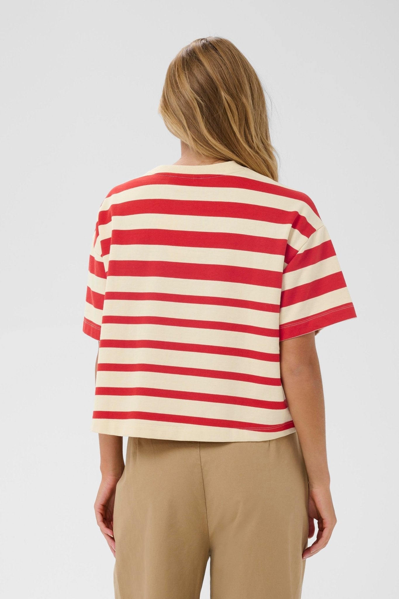 picture of Saint Tropez Philene S/S Sweatshirt - Valiant Poppy Irregular Stripe - Number Two - womens - fashion - clothing -3