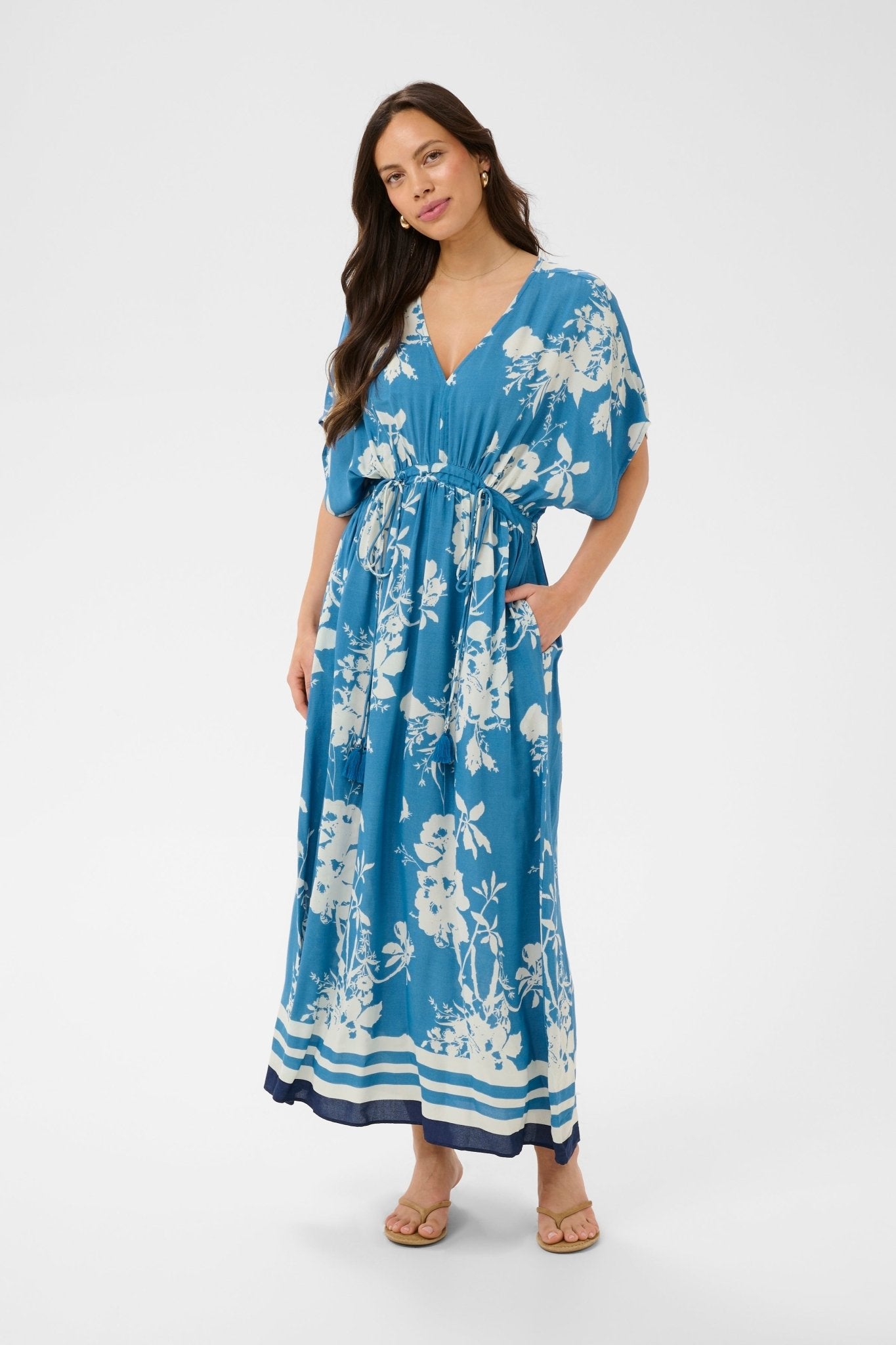 picture of Saint Tropez Rasheda Dress - Vallarta Blue Flower Bouquet - Number Two - womens - fashion - clothing - Saint Tropez 1