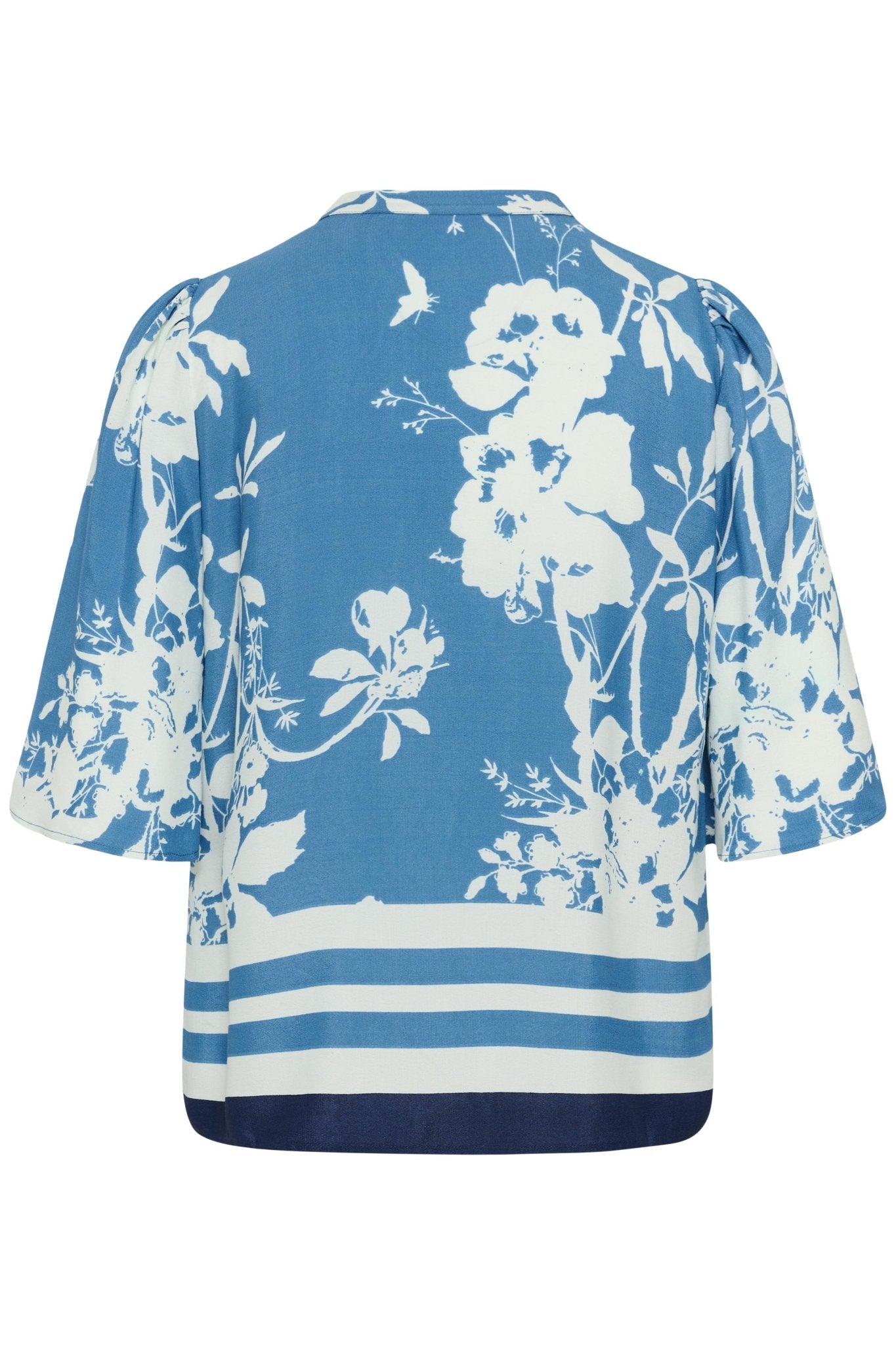 picture of Saint Tropez Rashesa Blouse - Vallarta Blue Flower Bouquet - Number Two - womens - fashion - clothing - Saint Tropez 5