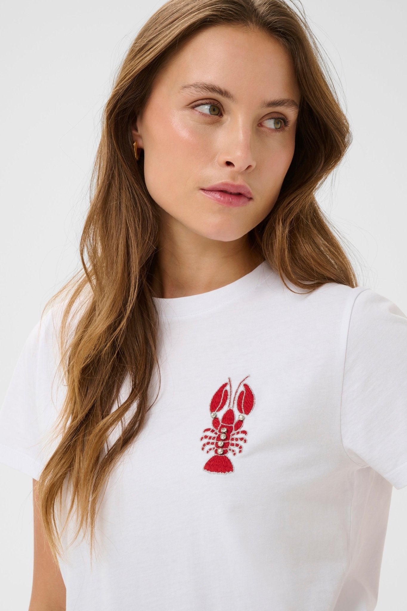 picture of Saint Tropez Reanna T-shirt - Bright White Lobster - Number Two - womens - fashion - clothing - Saint Tropez 2