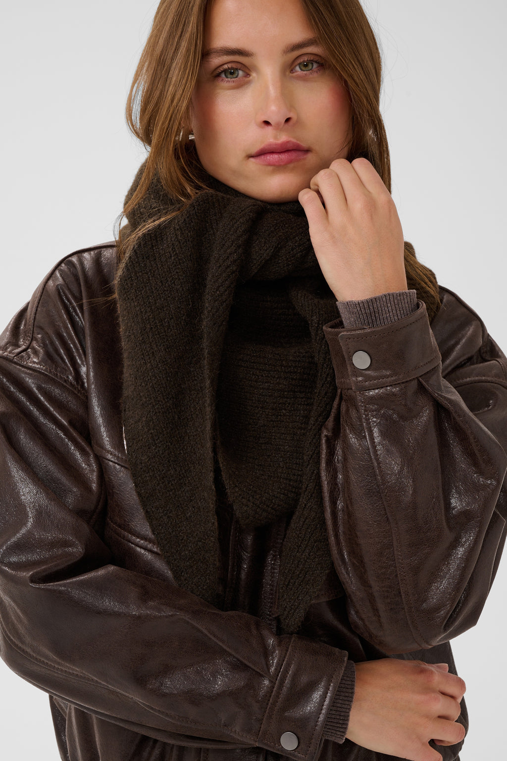 Saint Tropez Alullu Scarf - Chocolate Brown Melange