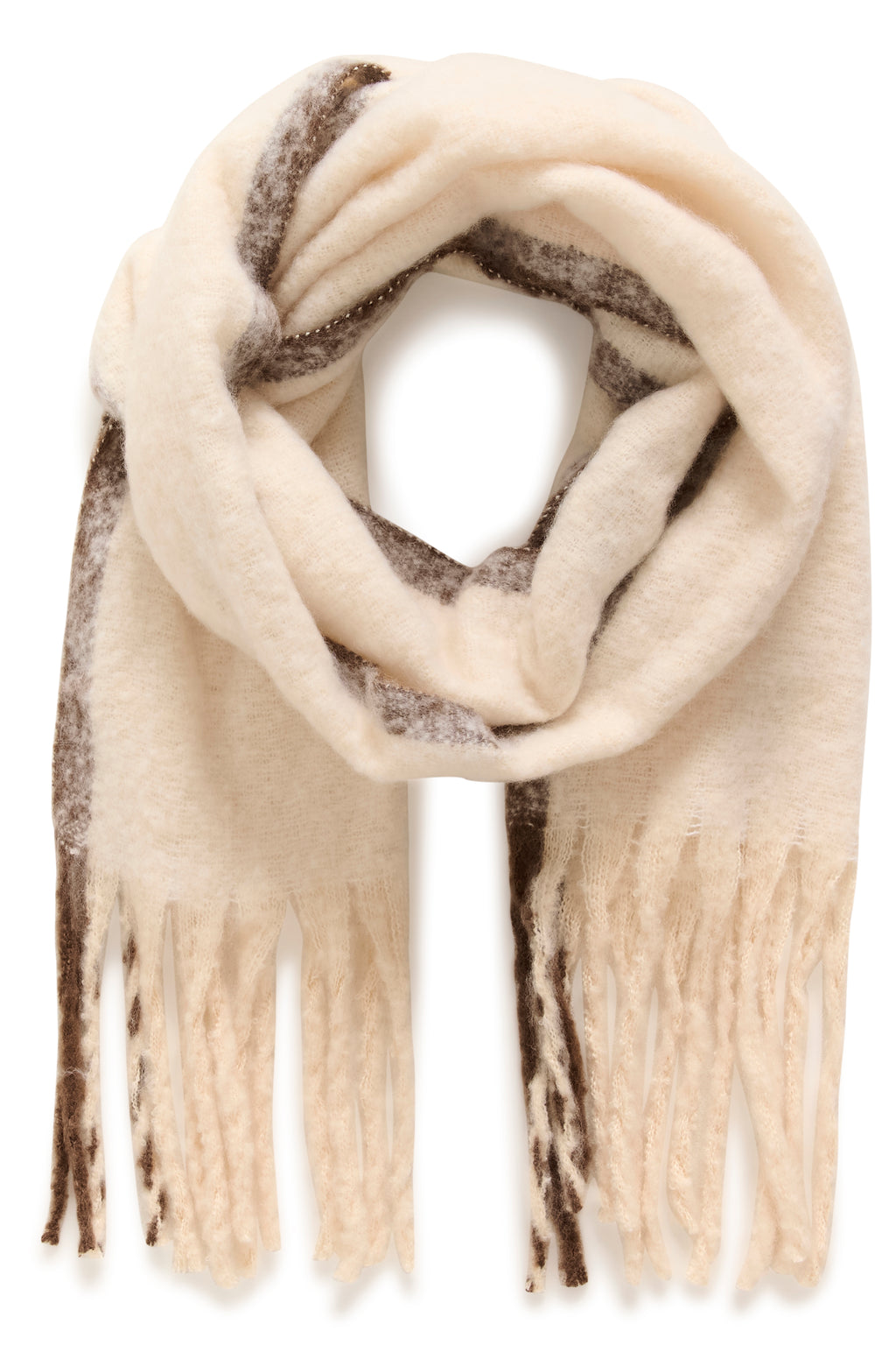 Saint Tropez Selena Scarf - Ice Brown Stripe