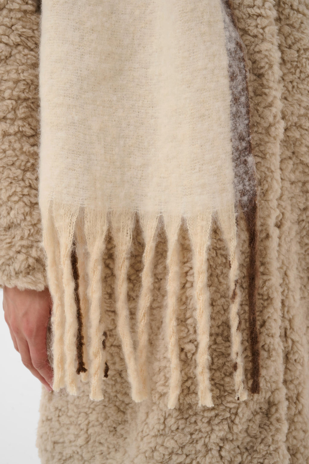 Saint Tropez Selena Scarf - Ice Brown Stripe