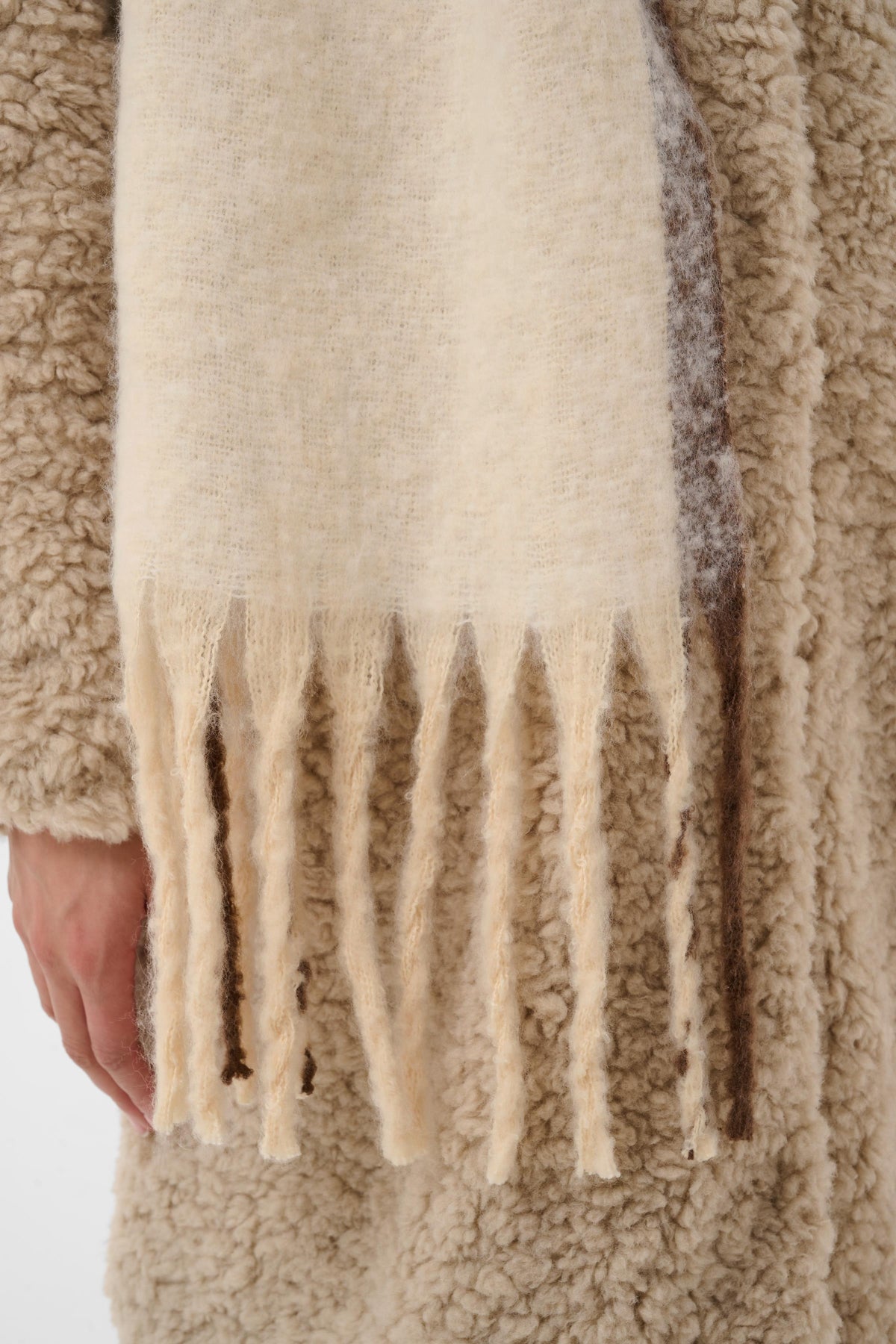 Saint Tropez Selena Scarf - Ice Brown Stripe