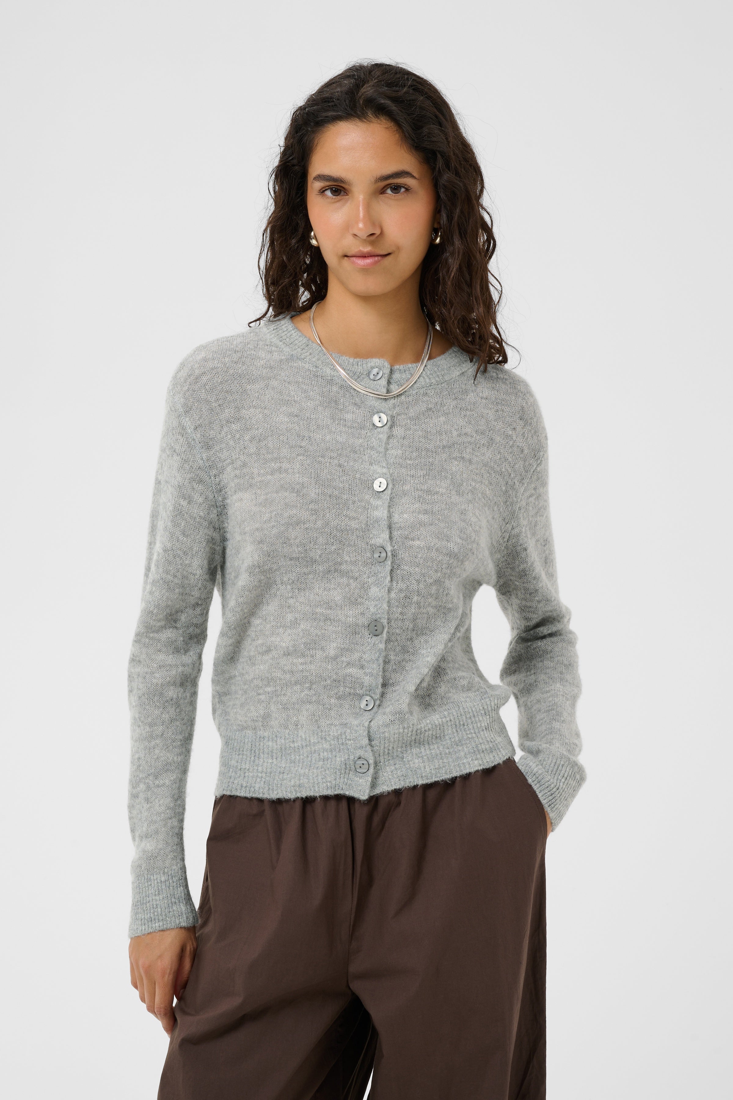 Saint Tropez Sabbara Cardigan - Mist Grey Melange