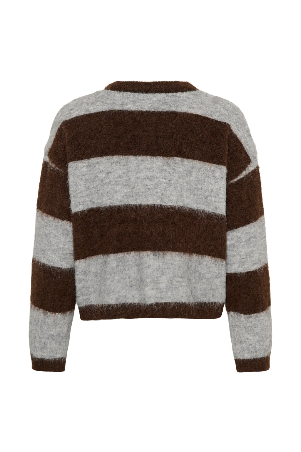 Saint Tropez Tayzie Pullover - Chocolate Grey Melange Stripe