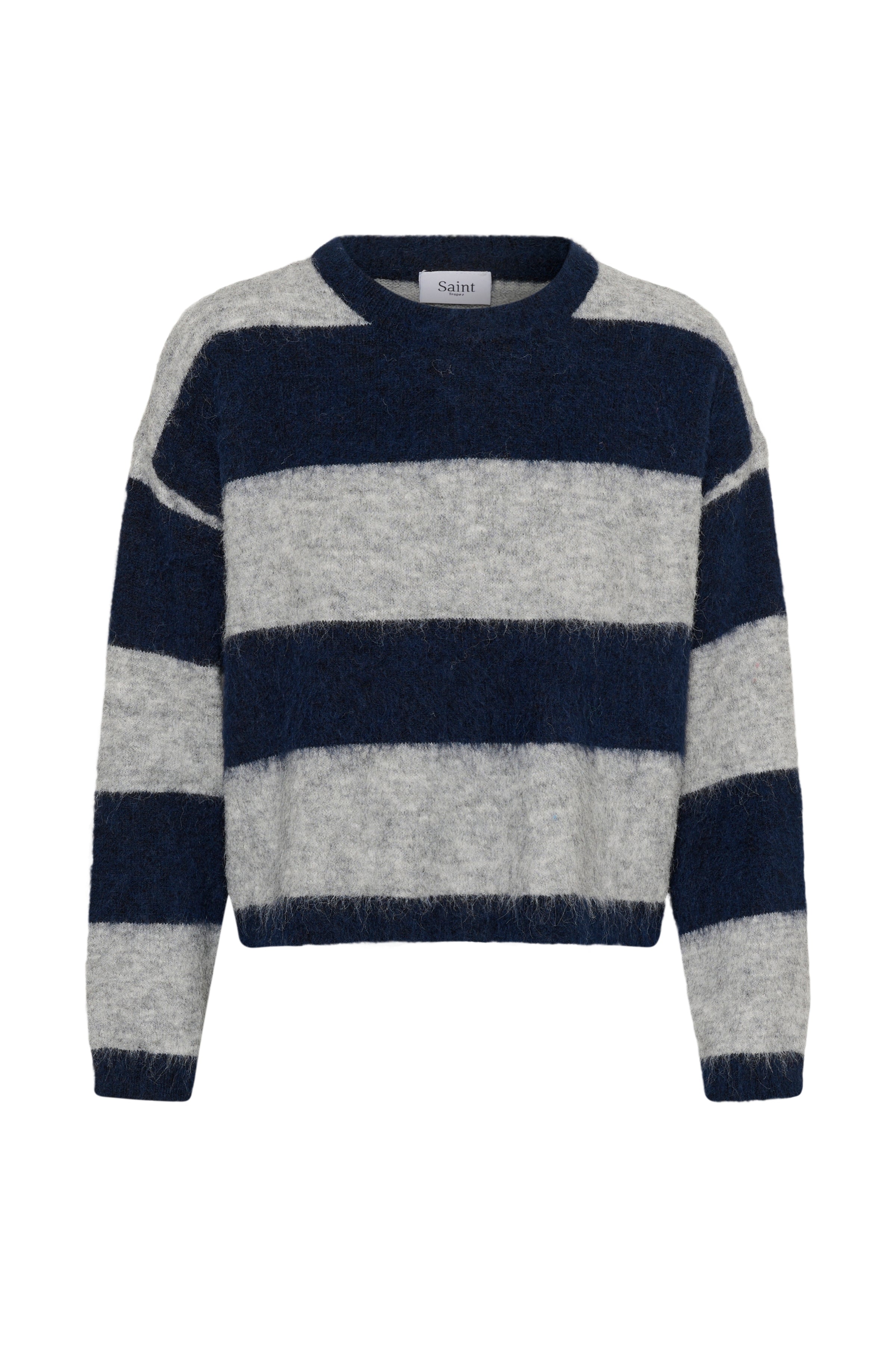 Saint Tropez Tayzie Pullover - Navy Grey Melange Stripe