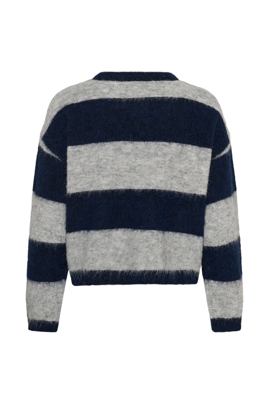 Saint Tropez Tayzie Pullover - Navy Grey Melange Stripe
