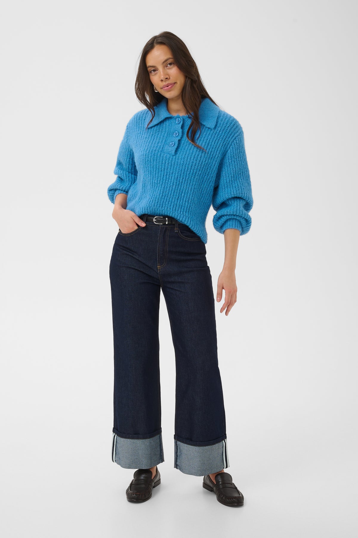 Saint Tropez Tabbatha Pullover - Lichen Blue Melange Stripe