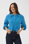 Saint Tropez Tabbatha Pullover - Lichen Blue Melange Stripe