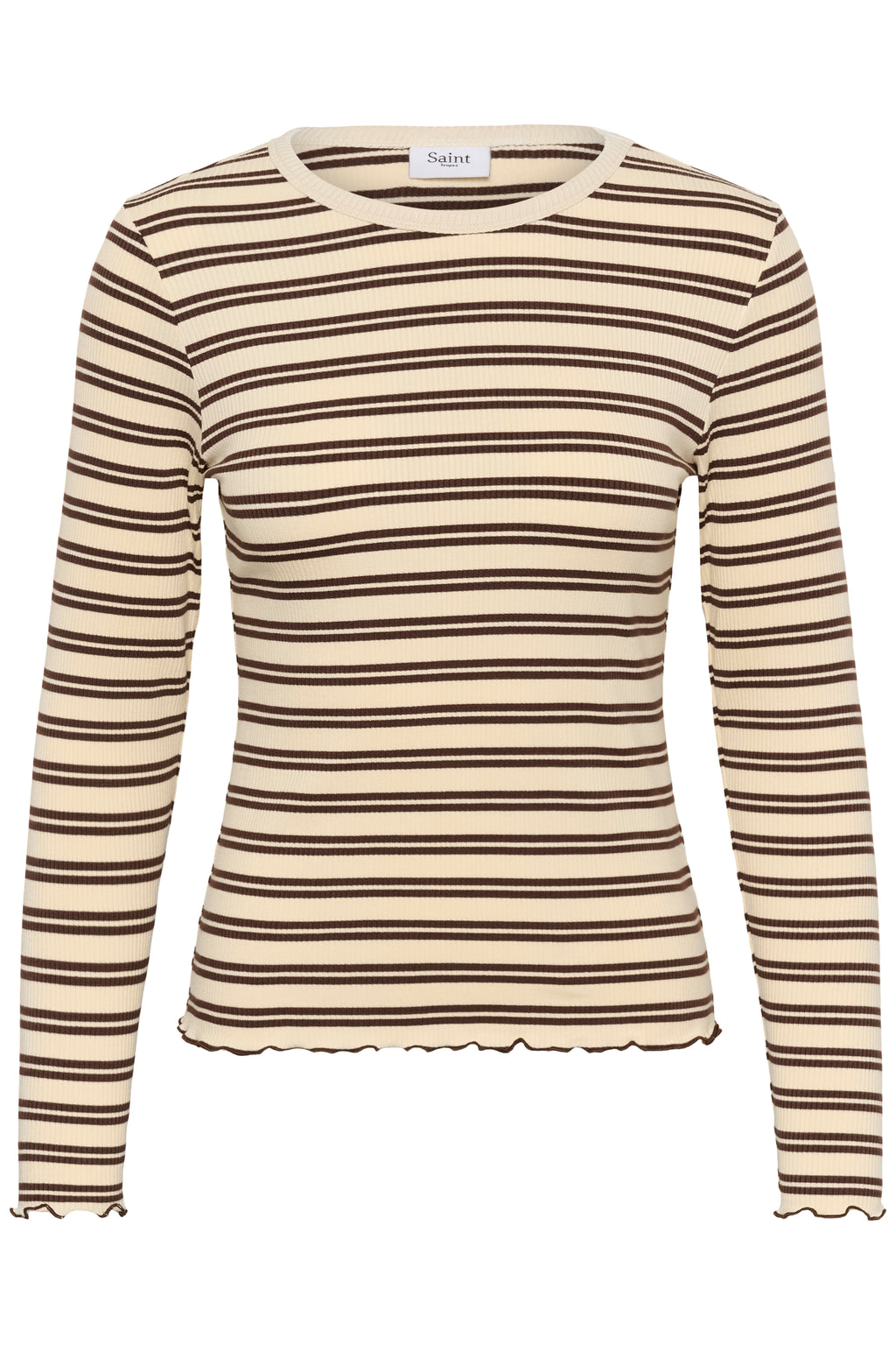 Saint Tropez Olalia T-shirt - Chocolate Brown Ice Stripe