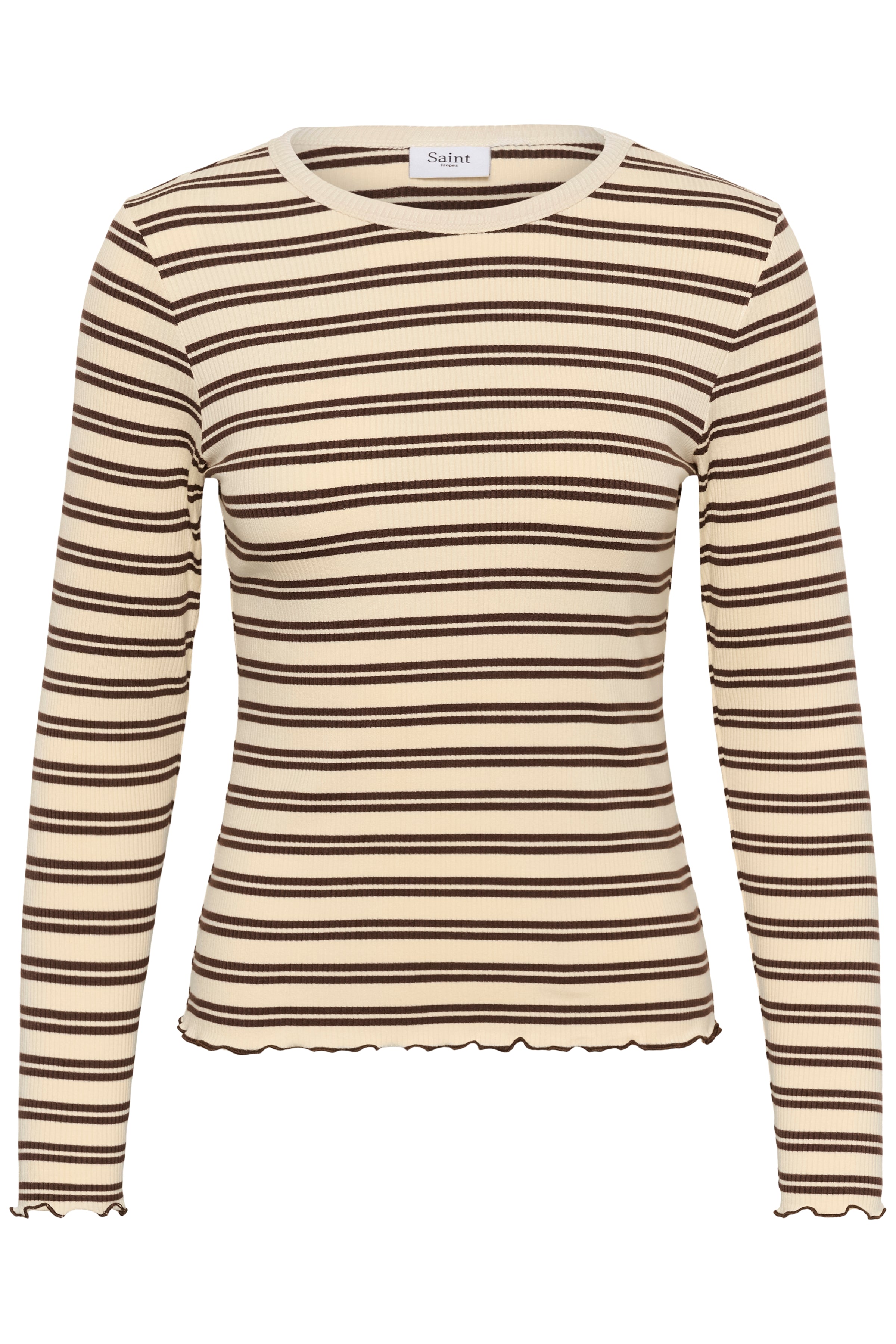 Saint Tropez Olalia T-shirt - Chocolate Brown Ice Stripe