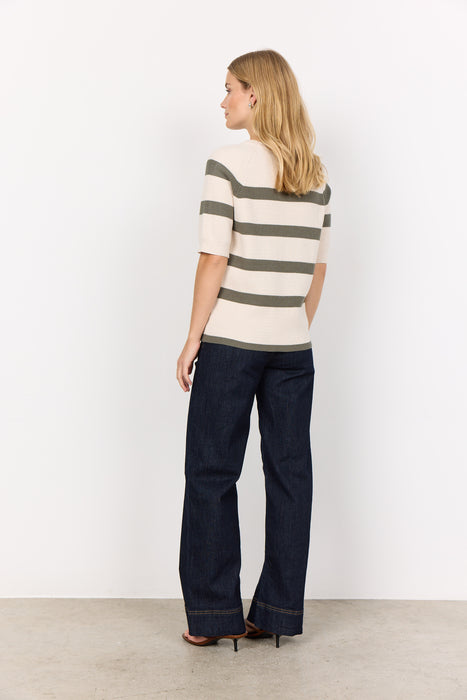 SoyaConcept KANITA STRIPE 19 Pullover Misty Green