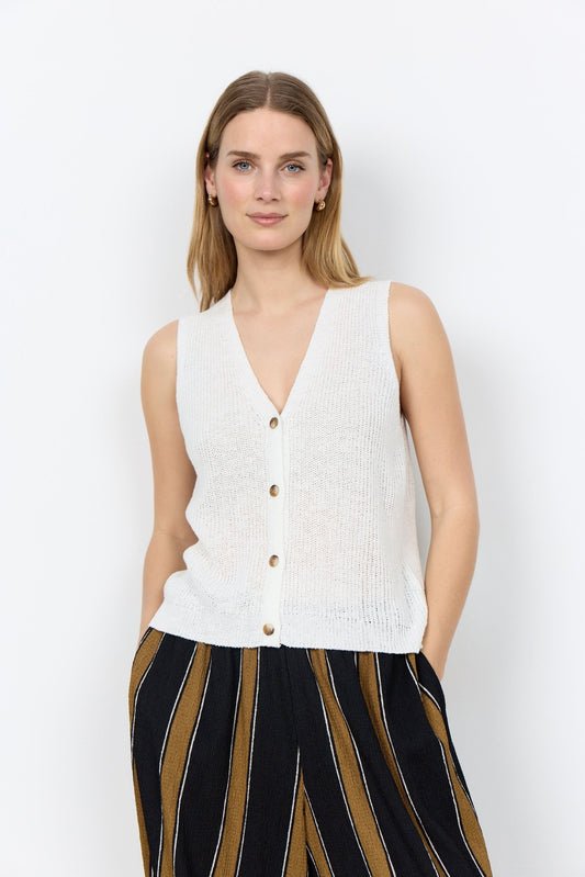 picture of SoyaConcept Felizia 1 Waistcoat Knit - Off White - Number Two - womens - fashion - clothing - SoyaConcept 1