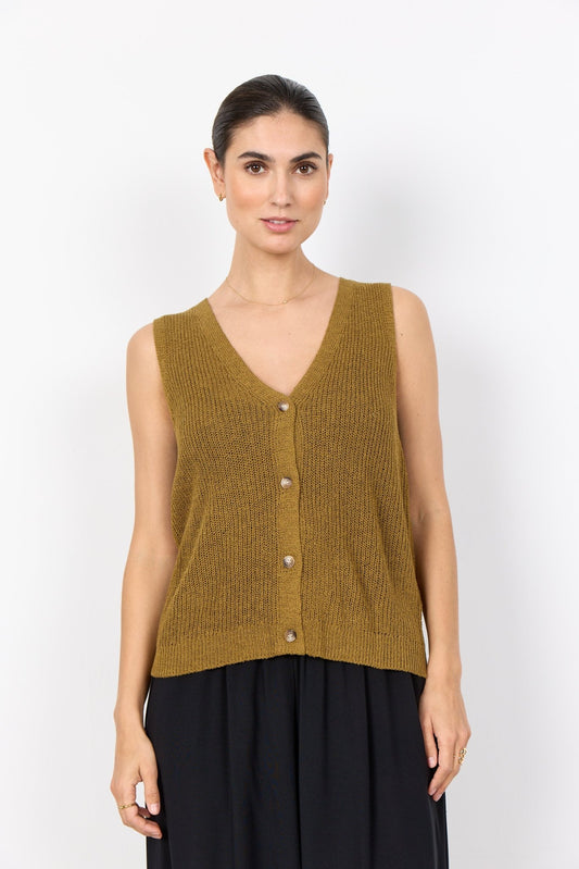 picture of SoyaConcept Felizia 1 Waistcoat Knit - Olive - Number Two - womens - fashion - clothing - SoyaConcept 1
