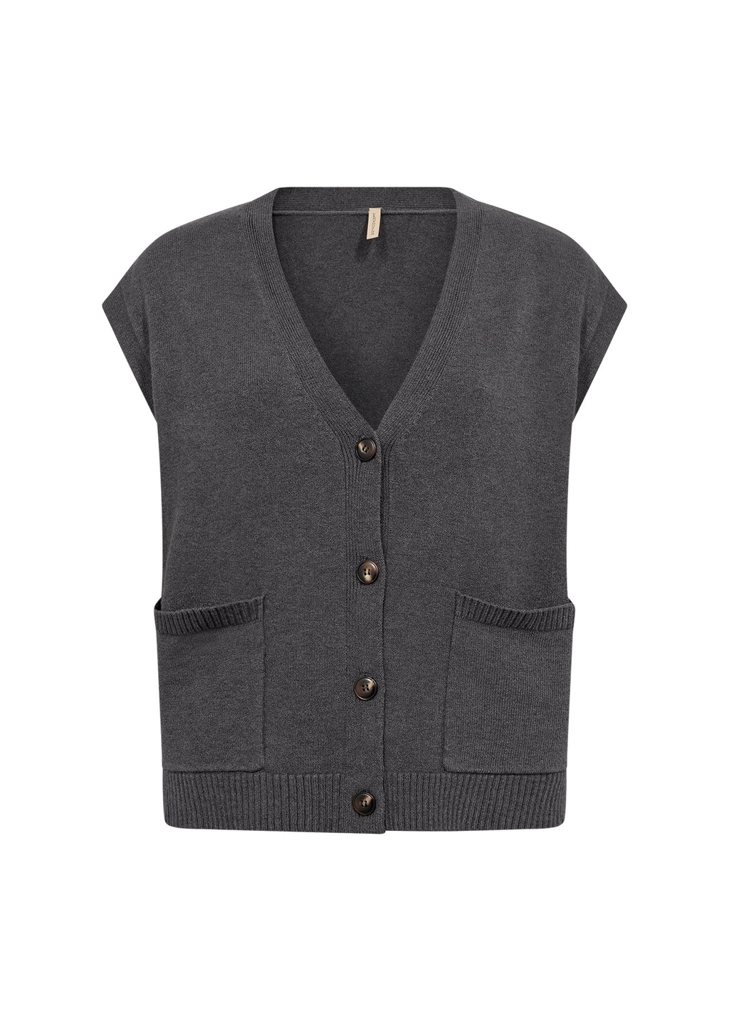 picture of SoyaConcept KANITA 37 2 Pocket Waistcoat - Dark Earth Melange - Number Two - womens - fashion - clothing - SoyaConcept 1