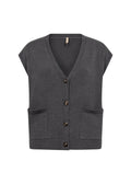 picture of SoyaConcept KANITA 37 2 Pocket Waistcoat - Dark Earth Melange - Number Two - womens - fashion - clothing - SoyaConcept 1