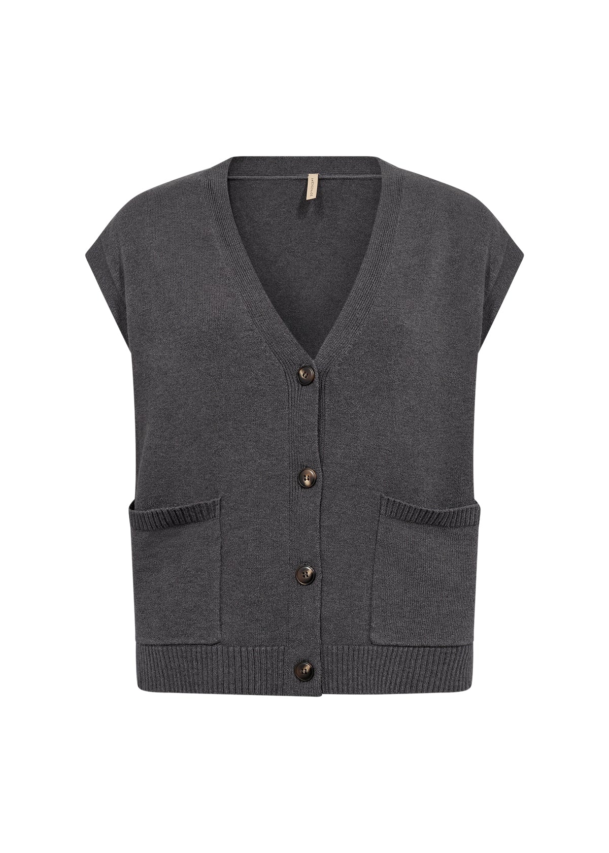 picture of SoyaConcept KANITA 37 2 Pocket Waistcoat - Dark Earth Melange - Number Two - womens - fashion - clothing - SoyaConcept 1