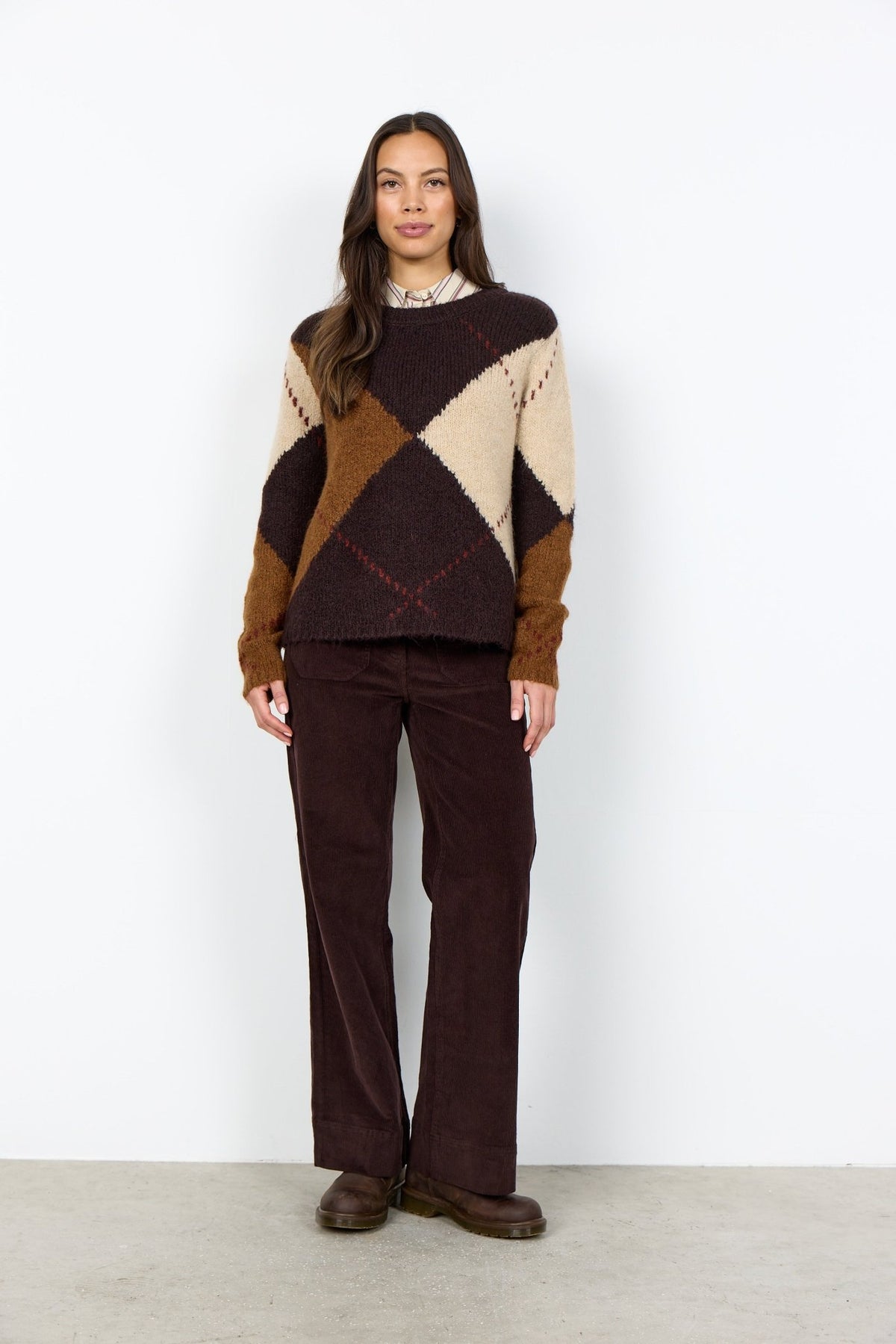 picture of SoyaConcept HACER 2 YD Argyl Pullover - Dark Plum - Number Two - womens - fashion - clothing - SoyaConcept 2