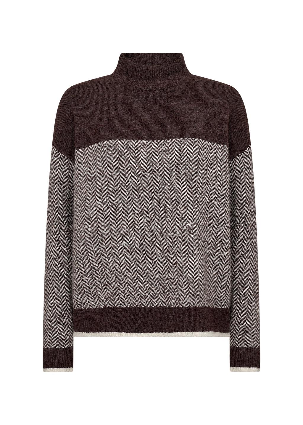 picture of SoyaConcept NESSIE YD 75 Pullover - Brown Herringbone - Number Two - womens - fashion - clothing - SoyaConcept 1