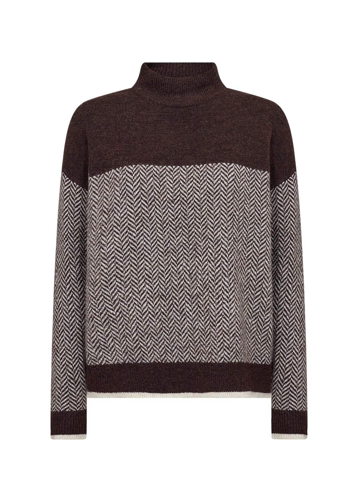 picture of SoyaConcept NESSIE YD 75 Pullover - Brown Herringbone - Number Two - womens - fashion - clothing - SoyaConcept 1