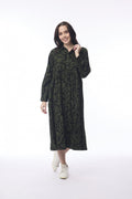 picture of Orientique Congo Midi Dress Cord - Khaki/Black Print - Number Two - womens - fashion - clothing - Orientique 1