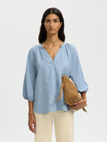 picture of Selected Cleo Alberta Striped Shirt - Dusty Blue/White - Number Two - womens - fashion - clothing - Selected 1