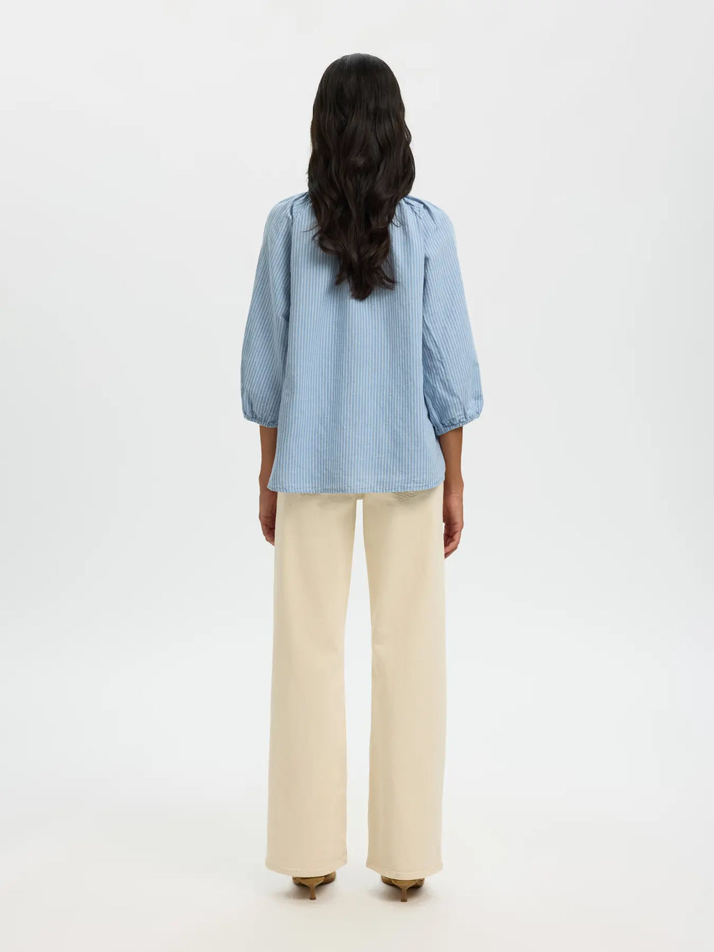 picture of Selected Cleo Alberta Striped Shirt - Dusty Blue/White - Number Two - womens - fashion - clothing - Selected 6