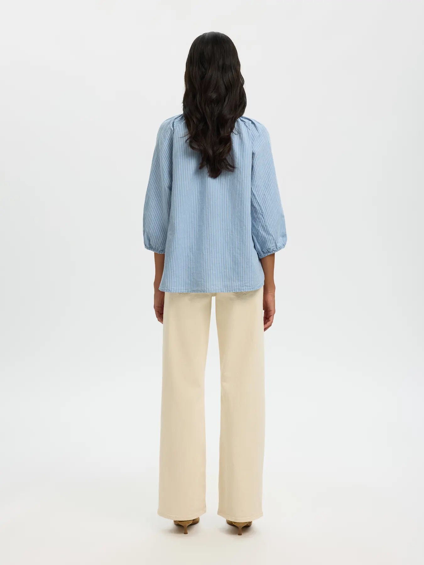 picture of Selected Cleo Alberta Striped Shirt - Dusty Blue/White - Number Two - womens - fashion - clothing - Selected 6