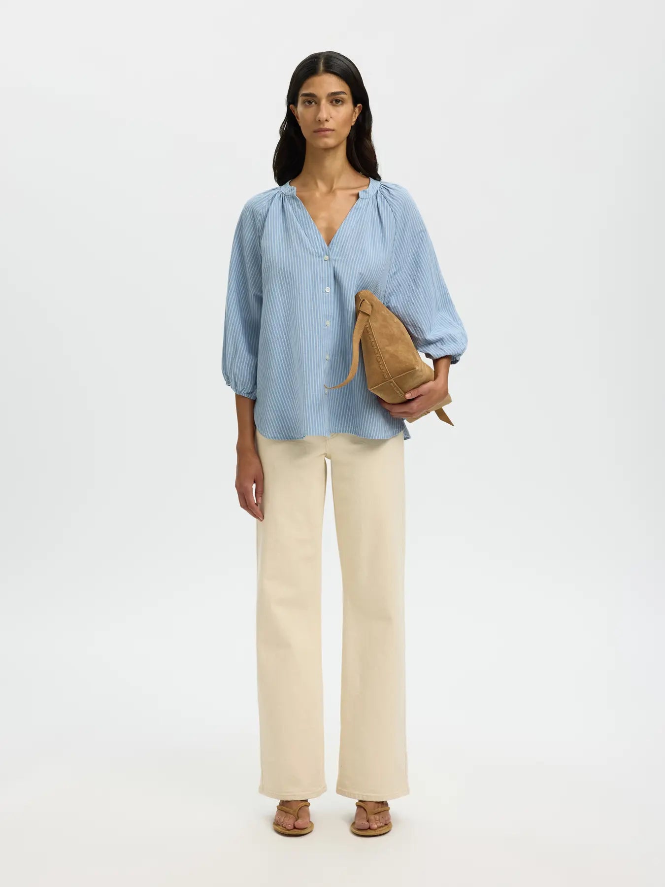 picture of Selected Cleo Alberta Striped Shirt - Dusty Blue/White - Number Two - womens - fashion - clothing - Selected 5